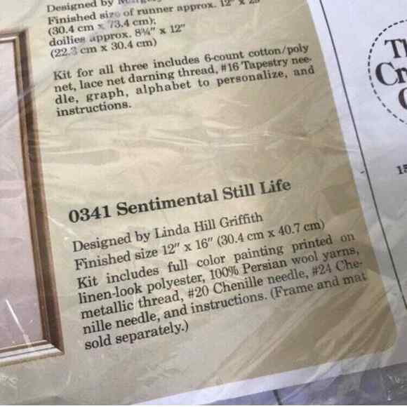 Sentimental Still Life Vintage Needlecraft Kit by The Creative Circle - SEALED - Picture 3 of 6